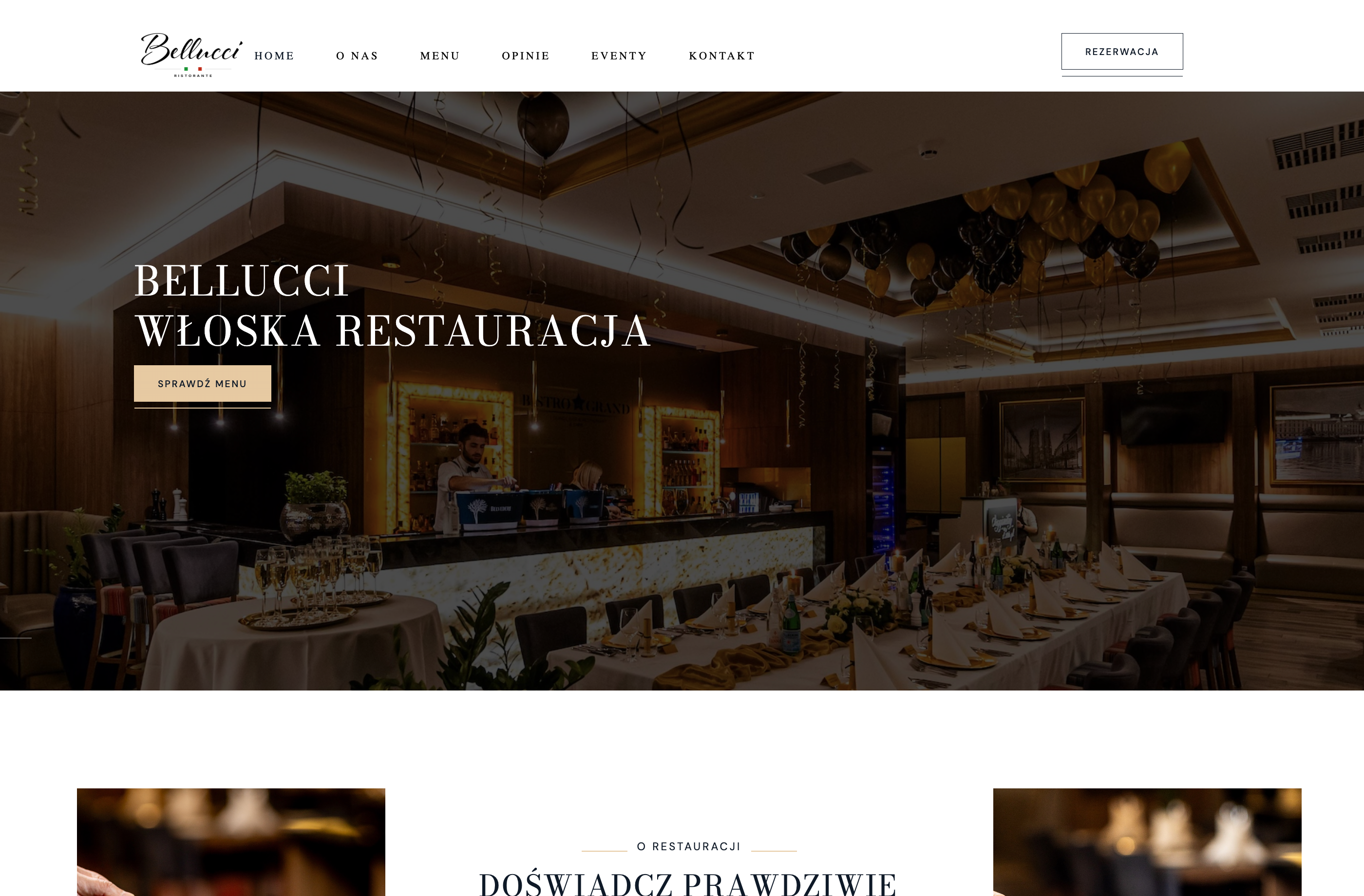 Zrzut ekranu strony Restauracja Bellucci