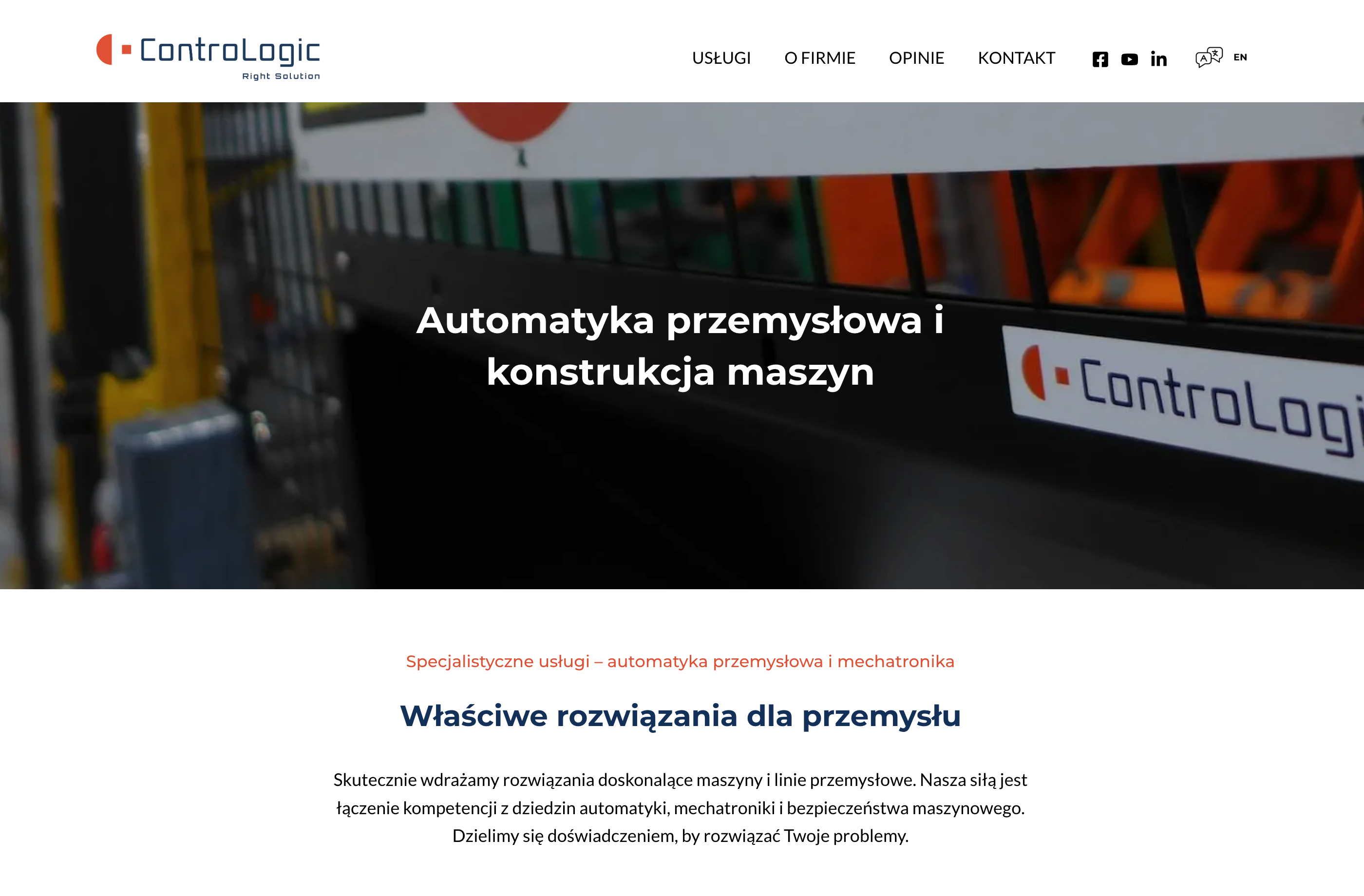 Zrzut ekranu strony Contrologic