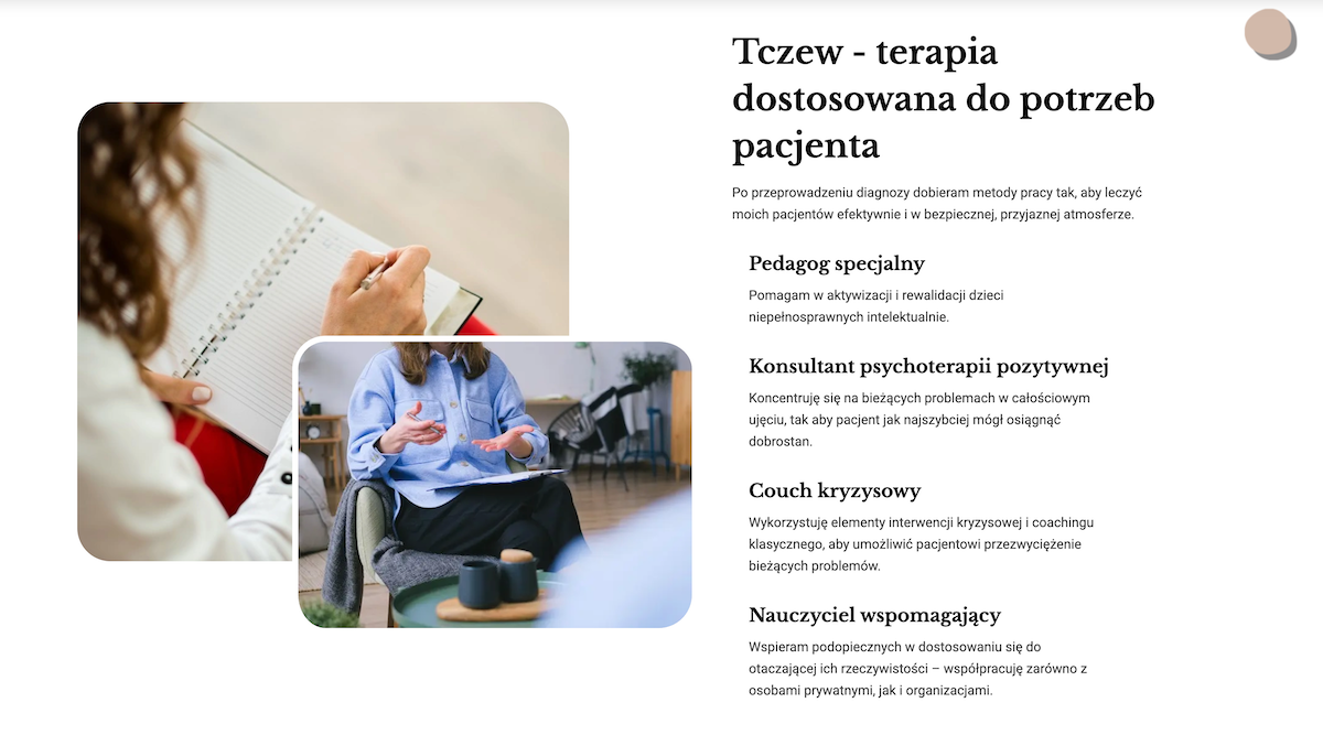 Zrzut ekranu strony Grazynatusk.pl