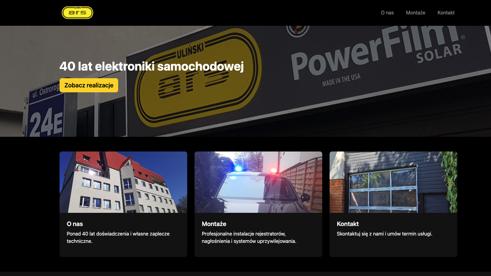 Podgląd strony ARS Uliński