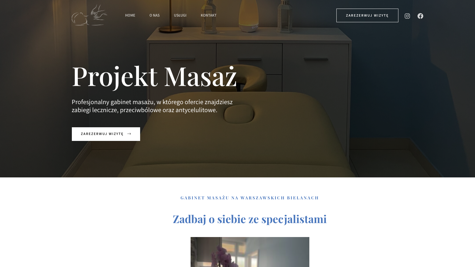 Podgląd strony Projekt Masaż